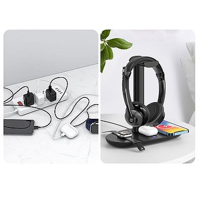 Delton 30x Bluetooth Headset & 3-in-1 Wireless Charging Station (DHSWC130XD)