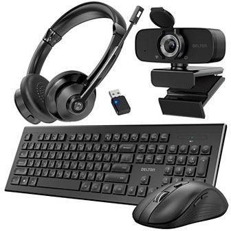 Delton 30x Work Anywhere Bundle: Keyboard, Mouse, Webcam, Headset (DBND4WLS30XREG)