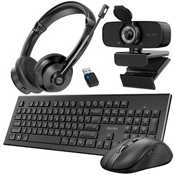 Delton 30x Work Anywhere Bundle: Keyboard, Mouse, Webcam, Headset (DBND4WLS30XREG)