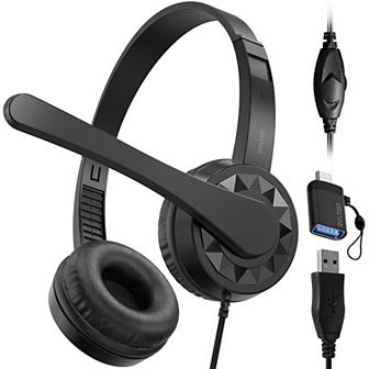 Delton 12y USB/USB-C Computer Headset with Microphone (DWH12YAC)