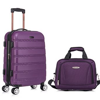 Rockland Melbourne Hardside Spinner 2 pc Luggage Set, 20” Upright/14” Tote