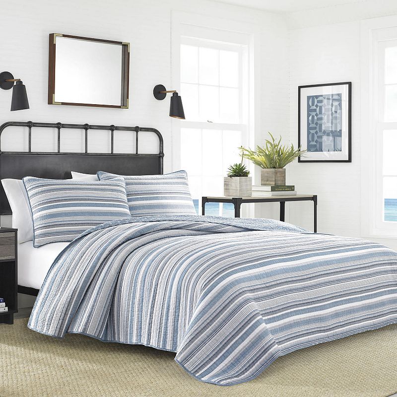 Nautica Jettison Quilt Set  Full/Queen  Grey