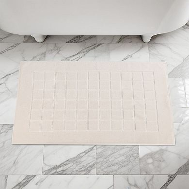 SUPERIOR Nora 2-Piece Cotton Ultra-Thick Absorbent Geometric Bath Mat Set