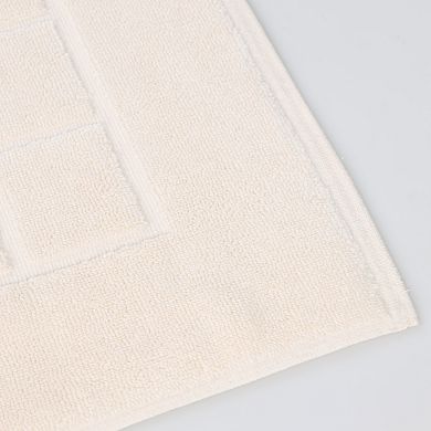 SUPERIOR Nora 2-Piece Cotton Ultra-Thick Absorbent Geometric Bath Mat Set