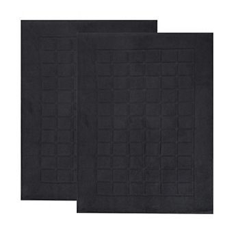 SUPERIOR Nora 2 pc Cotton Ultra-Thick Absorbent Geometric Bath Mat Set