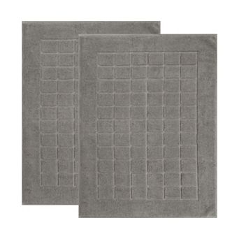 SUPERIOR Nora 2 pc Cotton Ultra-Thick Absorbent Geometric Bath Mat Set
