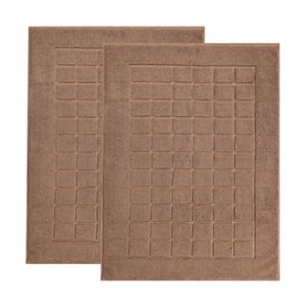 SUPERIOR Nora 2 pc Cotton Ultra-Thick Absorbent Geometric Bath Mat Set