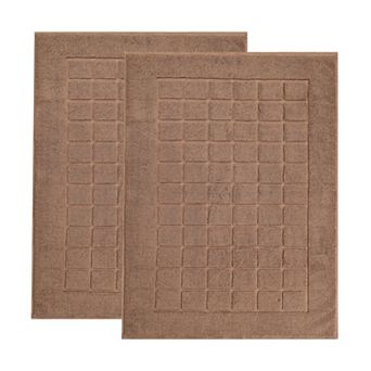 SUPERIOR Nora 2 pc Cotton Ultra-Thick Absorbent Geometric Bath Mat Set