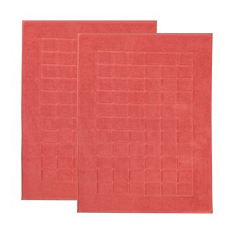 SUPERIOR Nora 2 pc Cotton Ultra-Thick Absorbent Geometric Bath Mat Set