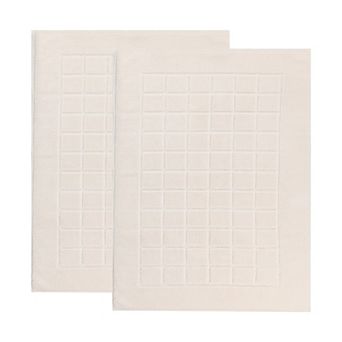 SUPERIOR Nora 2 pc Cotton Ultra-Thick Absorbent Geometric Bath Mat Set