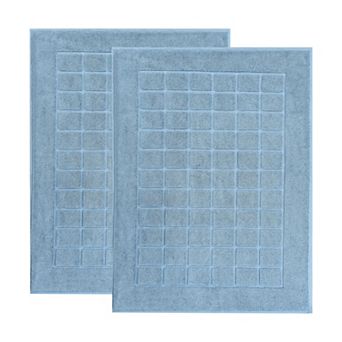 SUPERIOR Nora 2 pc Cotton Ultra-Thick Absorbent Geometric Bath Mat Set