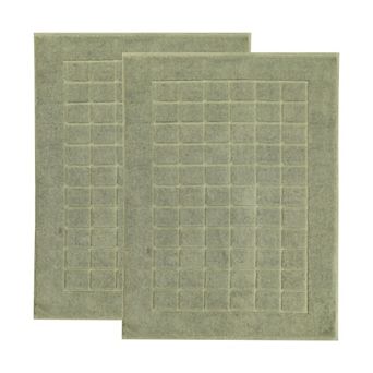 SUPERIOR Nora 2 pc Cotton Ultra-Thick Absorbent Geometric Bath Mat Set