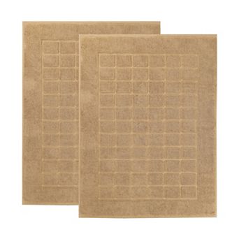 SUPERIOR Nora 2 pc Cotton Ultra-Thick Absorbent Geometric Bath Mat Set