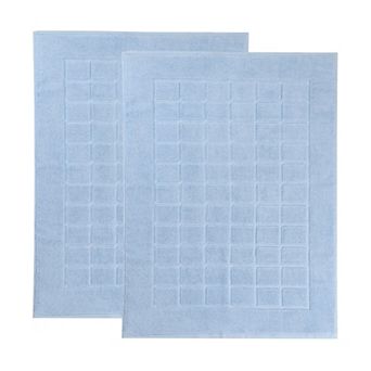 SUPERIOR Nora 2 pc Cotton Ultra-Thick Absorbent Geometric Bath Mat Set