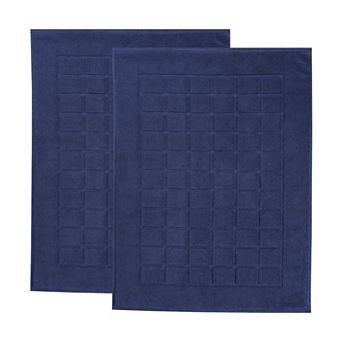 SUPERIOR Nora 2 pc Cotton Ultra-Thick Absorbent Geometric Bath Mat Set