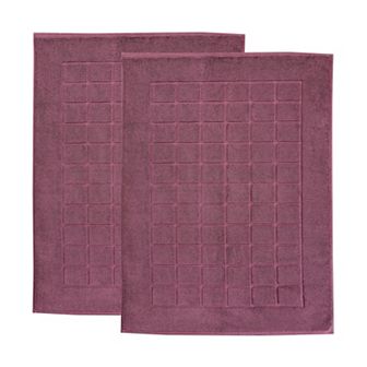 SUPERIOR Nora 2 pc Cotton Ultra-Thick Absorbent Geometric Bath Mat Set