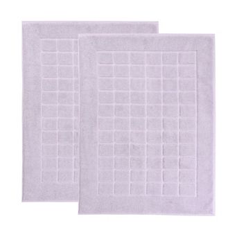 SUPERIOR Nora 2 pc Cotton Ultra-Thick Absorbent Geometric Bath Mat Set