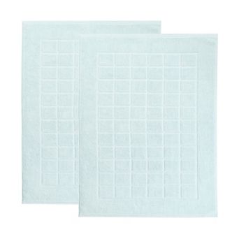 SUPERIOR Nora 2 pc Cotton Ultra-Thick Absorbent Geometric Bath Mat Set