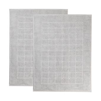 SUPERIOR Nora 2 pc Cotton Ultra-Thick Absorbent Geometric Bath Mat Set