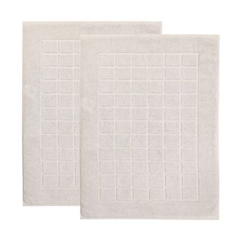 SUPERIOR Nora 2 pc Cotton Ultra-Thick Absorbent Geometric Bath Mat Set