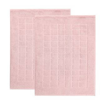 SUPERIOR Nora 2 pc Cotton Ultra-Thick Absorbent Geometric Bath Mat Set