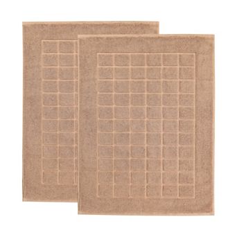 SUPERIOR Nora 2 pc Cotton Ultra-Thick Absorbent Geometric Bath Mat Set