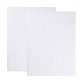 SUPERIOR Nora 2 pc Cotton Ultra-Thick Absorbent Geometric Bath Mat Set