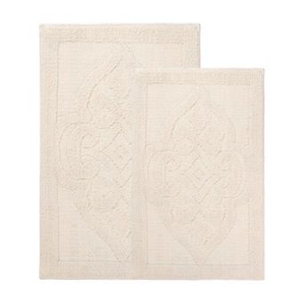 SUPERIOR Myra 2 pc Medallion Non-Skid Bath Rug Set