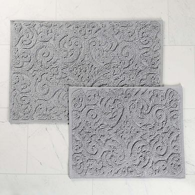 SUPERIOR Venere Floral Scroll Non-Skid 2-pc. Bath Rug Set