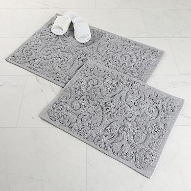 SUPERIOR Venere Floral Scroll Non-Skid 2-pc. Bath Rug Set