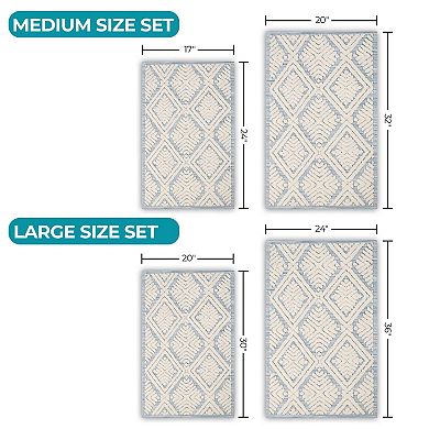 SUPERIOR Ceton Geometric Non-Skid Bath Rug Set