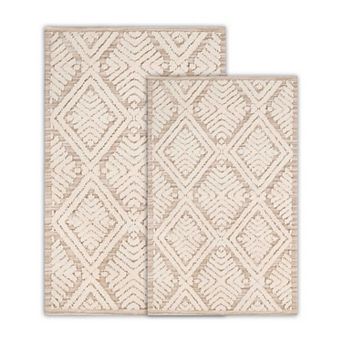 SUPERIOR Ceton Geometric Non-Skid Bath Rug Set