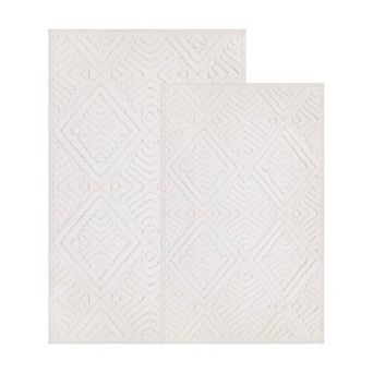 SUPERIOR Ceton Geometric Non-Skid Bath Rug Set