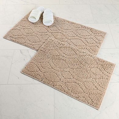 SUPERIOR Brou Geometric Diamond Non-Skid Bath Rug Set