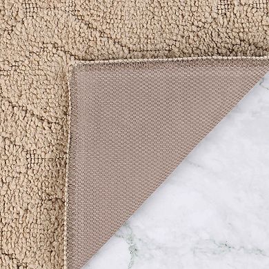 SUPERIOR Brou Geometric Diamond Non-Skid Bath Rug Set