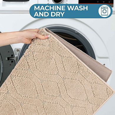 SUPERIOR Brou Geometric Diamond Non-Skid Bath Rug Set