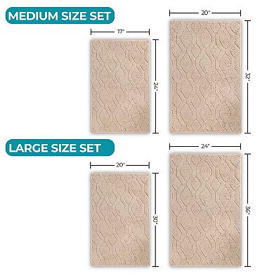 SUPERIOR Brou Geometric Diamond Non-Skid Bath Rug Set