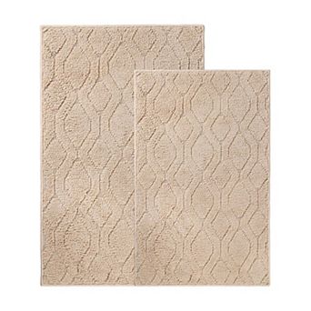 SUPERIOR Brou Geometric Diamond Non-Skid Bath Rug Set