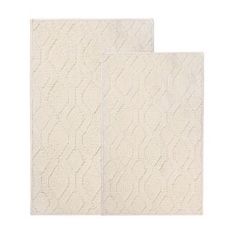 SUPERIOR Brou Geometric Diamond Non-Skid Bath Rug Set