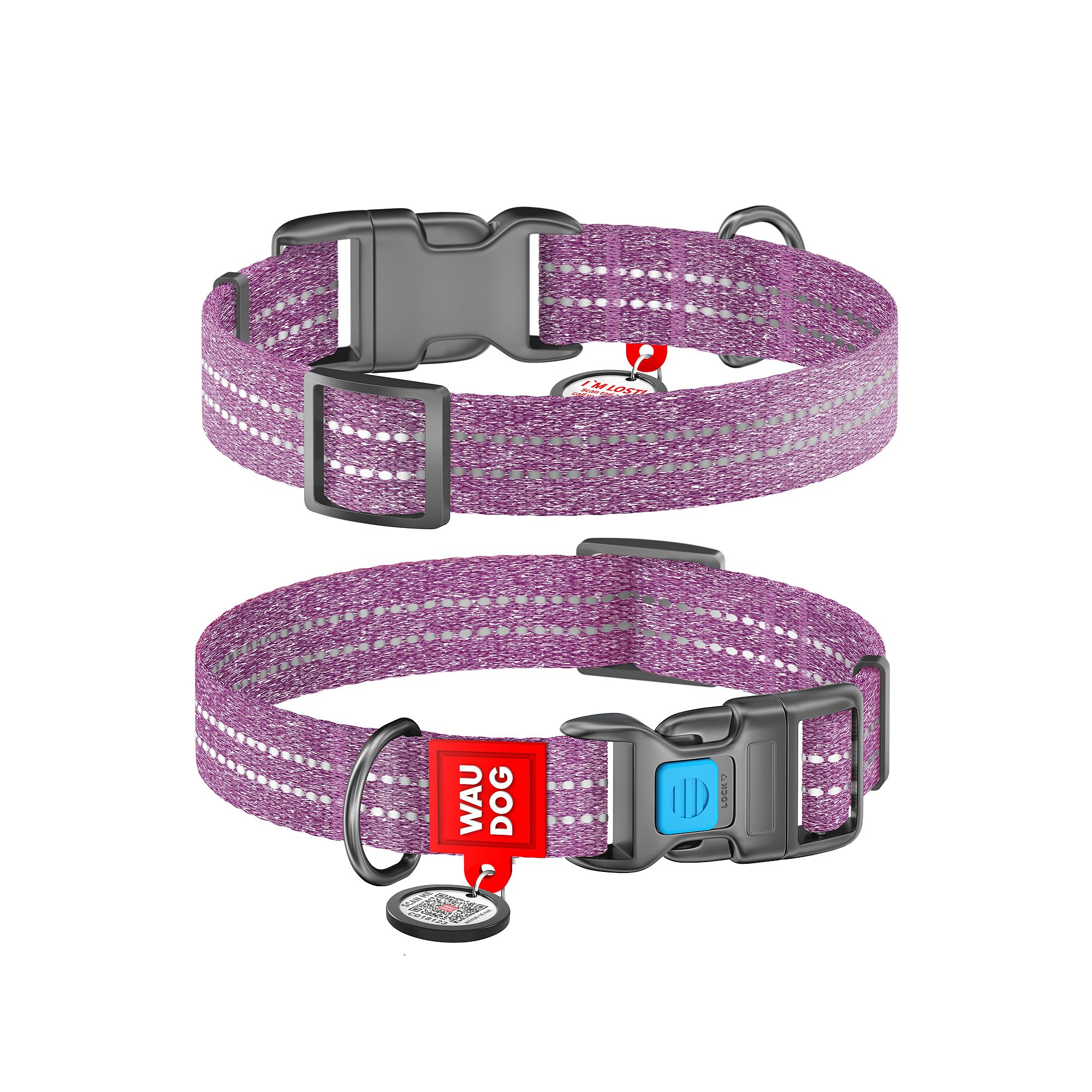 WAUDOG Dog Collar, Purple
