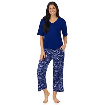 Women's Cuddl Duds® V-Neck Short Sleeve Pajama Top & Capri Pajama Pants Set