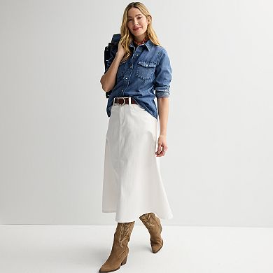 Women's Sonoma Goods For Life® Button Front Long Sleeve Denim Shirt