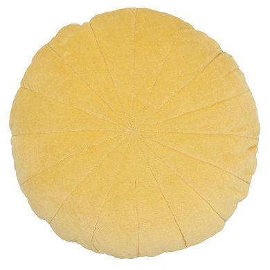 Sonoma Goods For Life® Yellow Velvet Stitched Round Throw Pillow