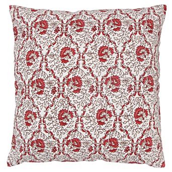 Sonoma Goods For Life® Red Floral Block Print Throw Pillow