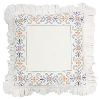 Sonoma Goods For Life® Cross Stitch Ruffle Throw Pillow