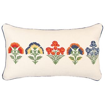 Sonoma Goods For Life® Blue & Red Floral Embroidered Throw Pillow