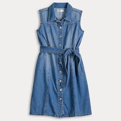 Women's Sonoma Goods For Life® Button-Front Sleeveless Denim Dress
