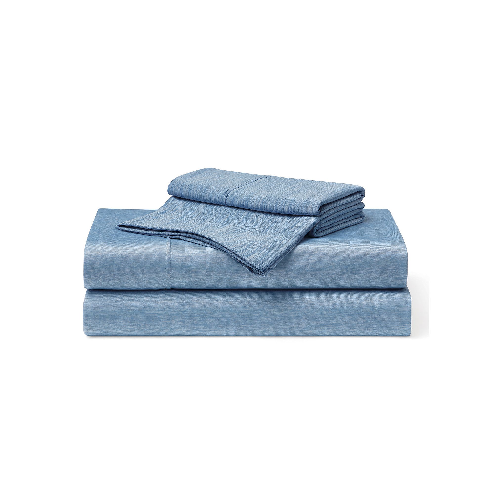 Brookstone Wicking Technology Knit Sheet Set, Faded Blue