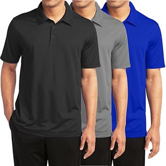 Men's Galaxy By Harvic 3-Pack Moisture-Wicking Polos