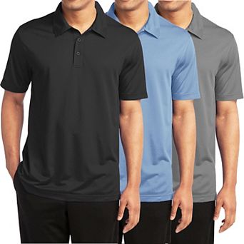 Men's Galaxy By Harvic 3-Pack Moisture-Wicking Polos